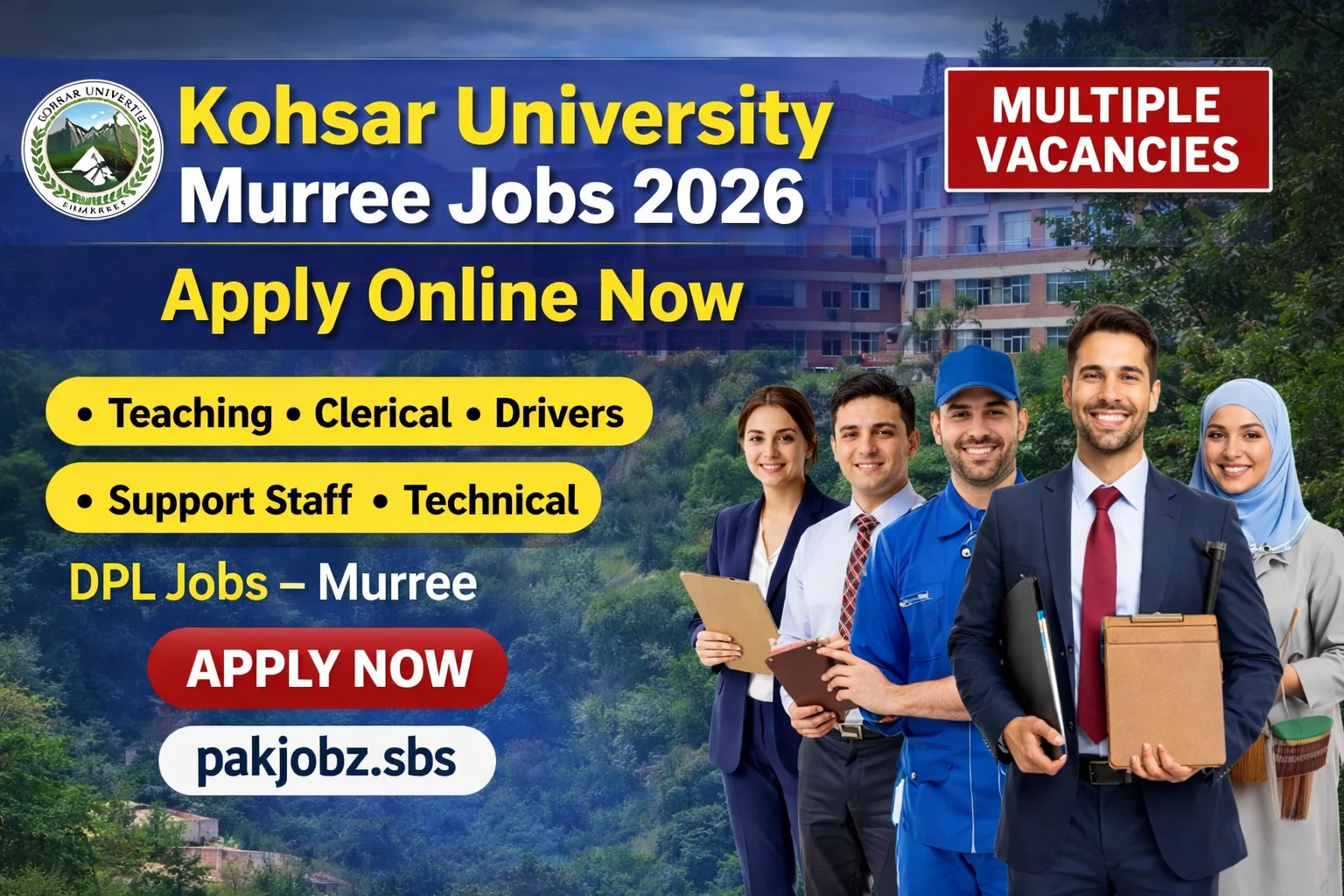 Kohsar University Murree Jobs 2026