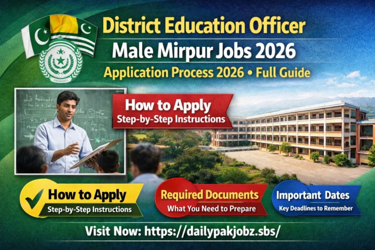 District Education Officer Male Mirpur Jobs 2026