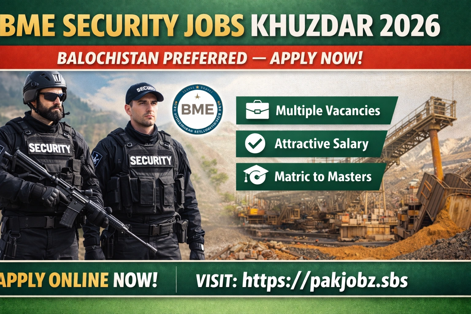 BME Security Jobs Khuzdar 2026