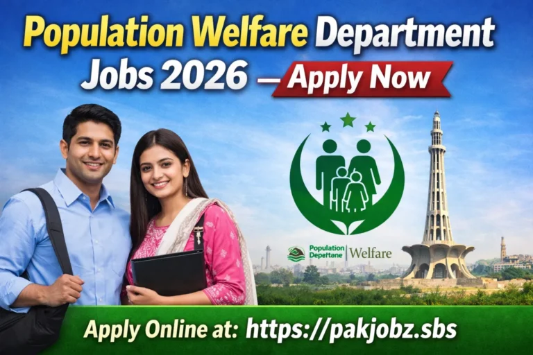 Population Welfare Department Jobs 2026
