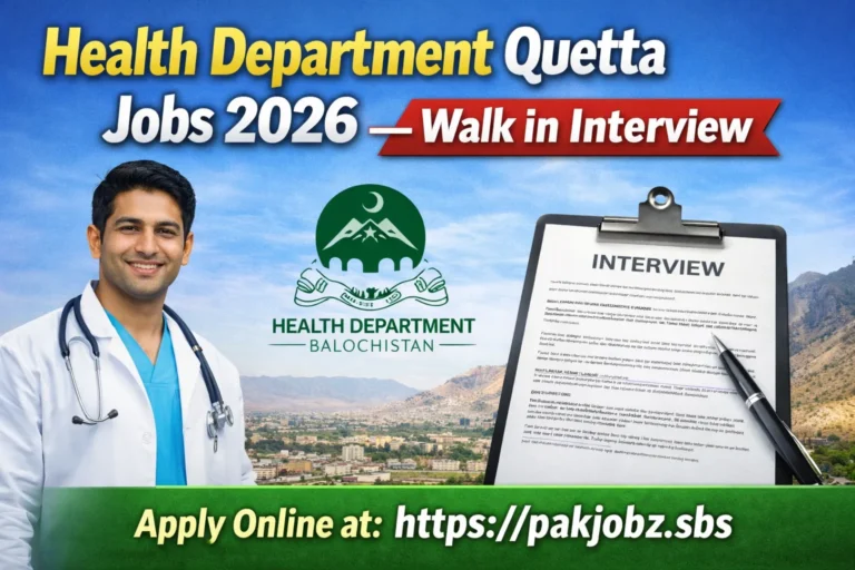 Health Department Quetta Jobs 2026