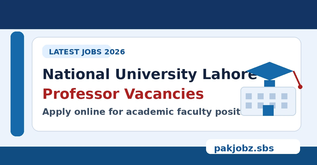 National University Lahore Jobs 2026